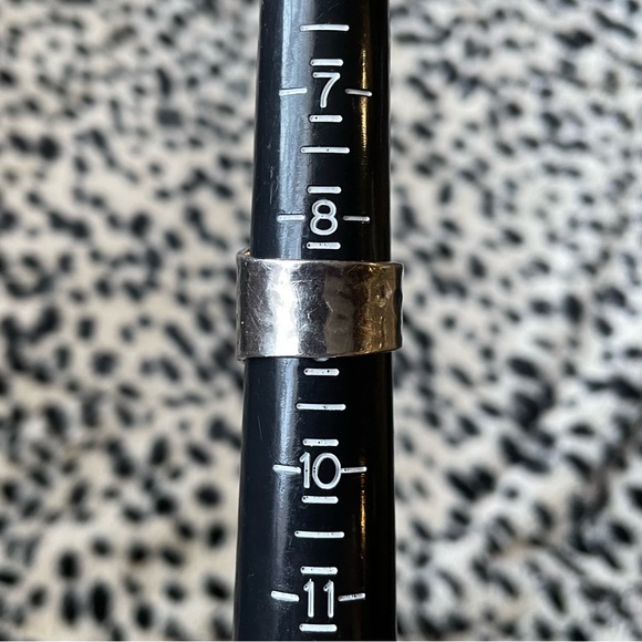 Vintage Sterling Silver Bronzite Hammered Wrap Ring size 8.5 - Picture 9 of 13